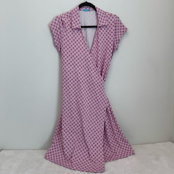 J. McLaughlin Lila Catalina Cloth Short Sleeve Wrap Dress Size Medium - Picture 1 of 11